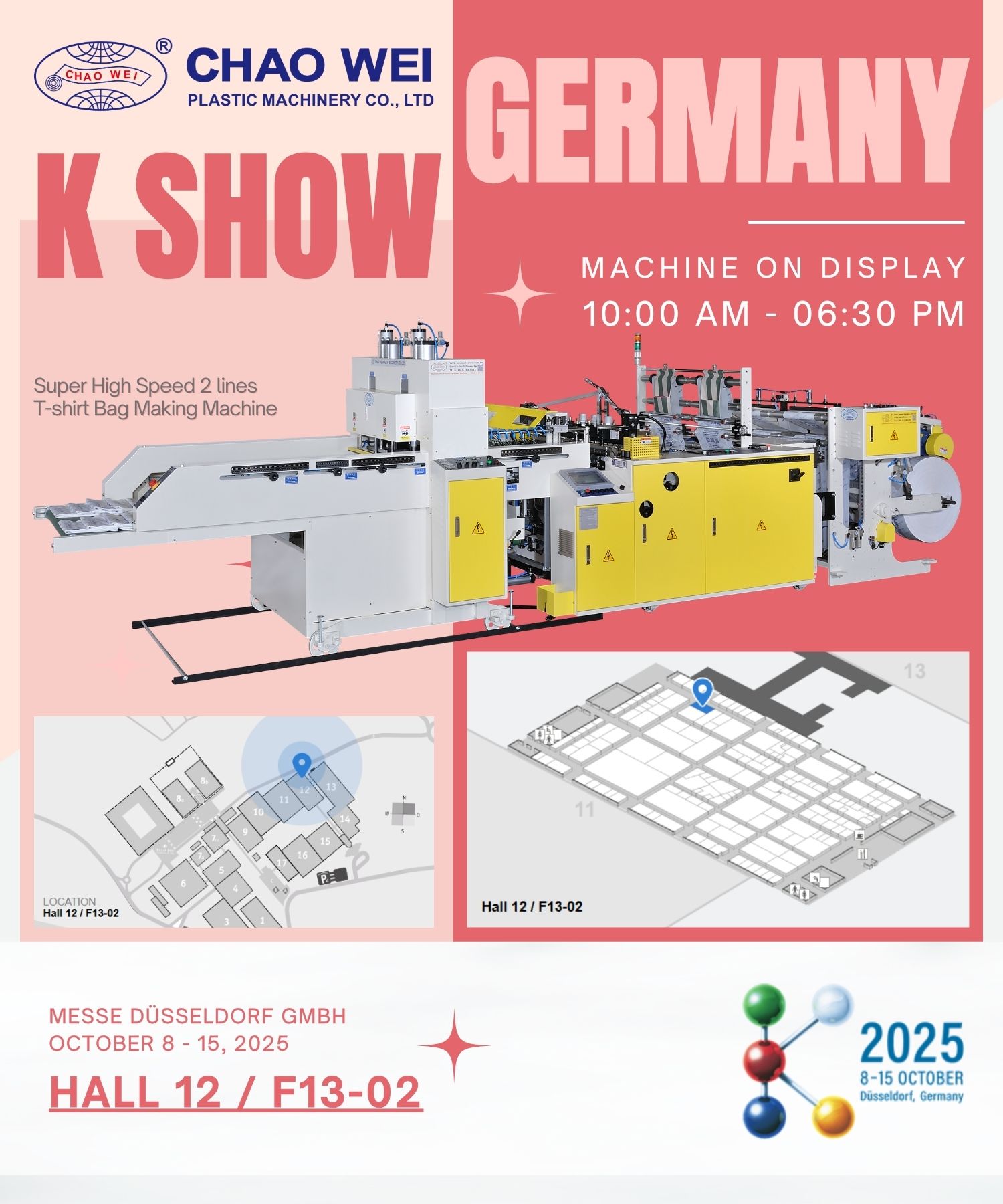 K 2025: CHAO WEI at Hall 12, F13-02 | Machine on Display