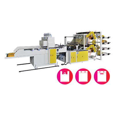 Fully Automatic High Speed Double Layers 8 Lines T-Shirt Bag Making Machine With Servo Motor Control<BR>Model:CWA2+8+P-800-SV/CWA2+8+P-1000-SV