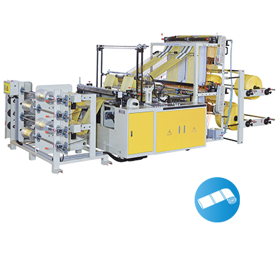 Double Layers 4 Lines Perforating Bags On Roll Machine With Core By Servo Motor Control<BR>Model:CWA2P-CWA2P-700-SV/800-SV/CWA2P-1000-SV